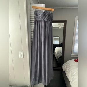 Bill Levkoff strapless bridesmaid dress